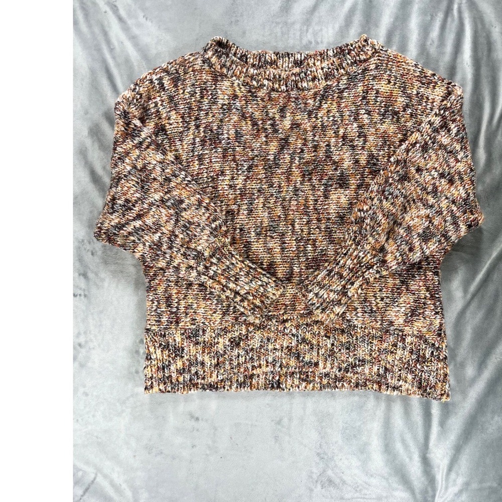 Buckle Brand Metallic Marled Chunky Knit Wool Blend Cottagecore Sweater Sz M